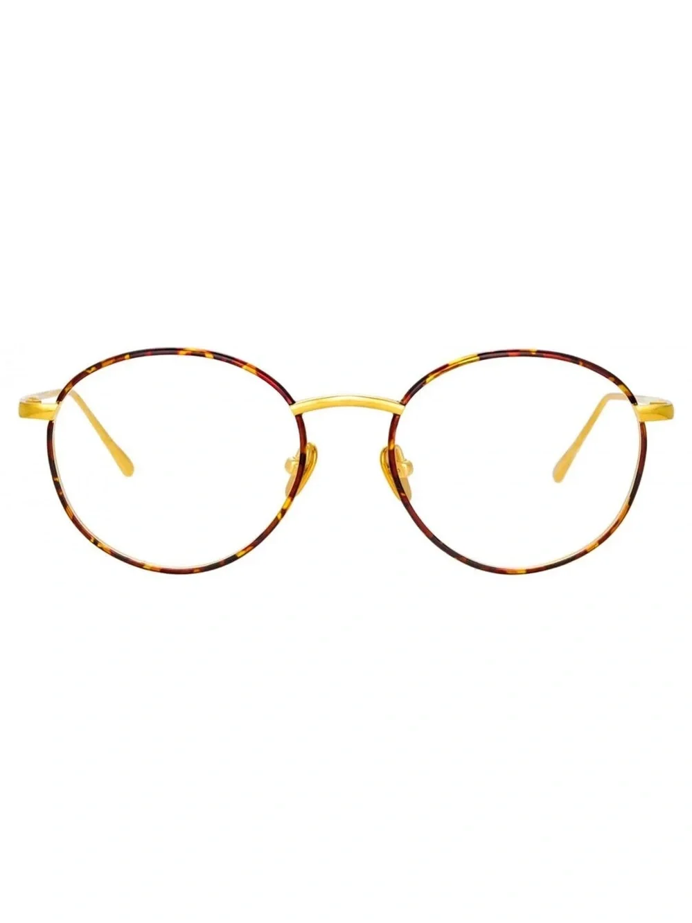 NWT Linda Farrow Hoffman Oval Titanium Glasses Full Set LFL1034 C3 Tortoise Gold